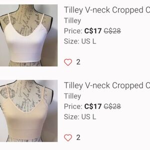 Women's V-neck Cropped Bandeau - Cream and Tan